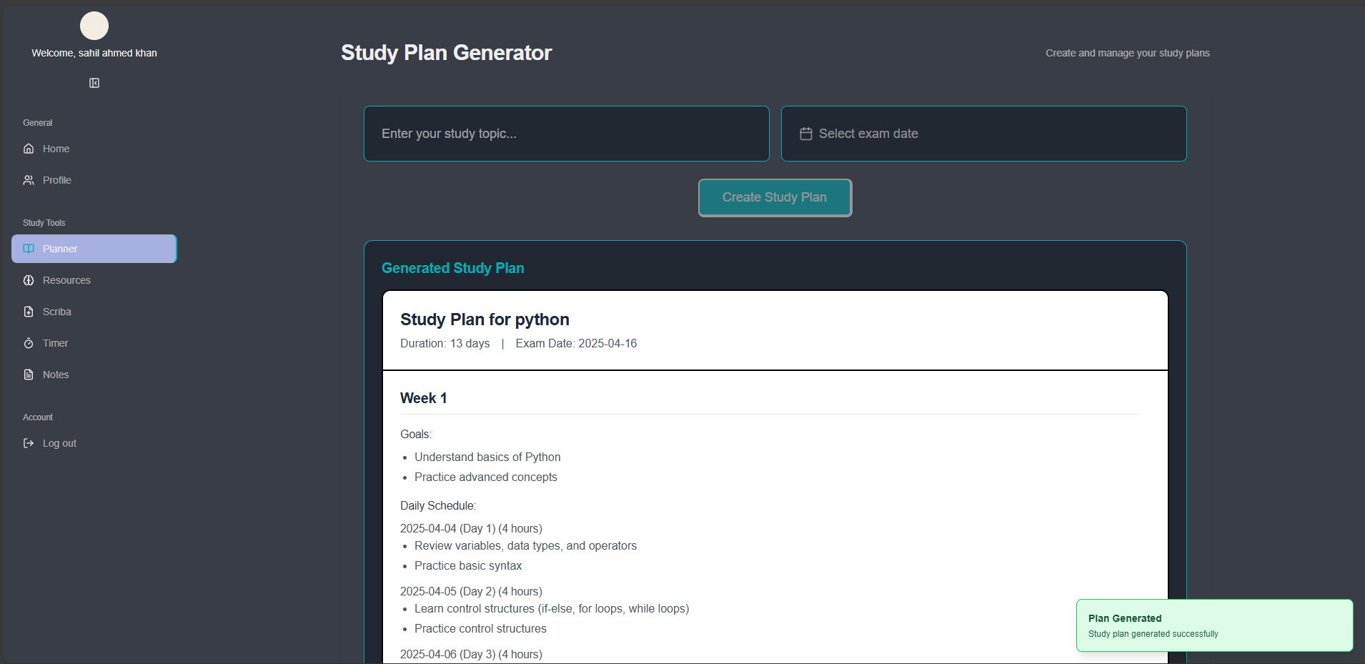 Mentora - AI-Powered Study Assistant screenshot 1